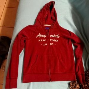 Junior's Small maroon Aeropostle zip up hoodie
